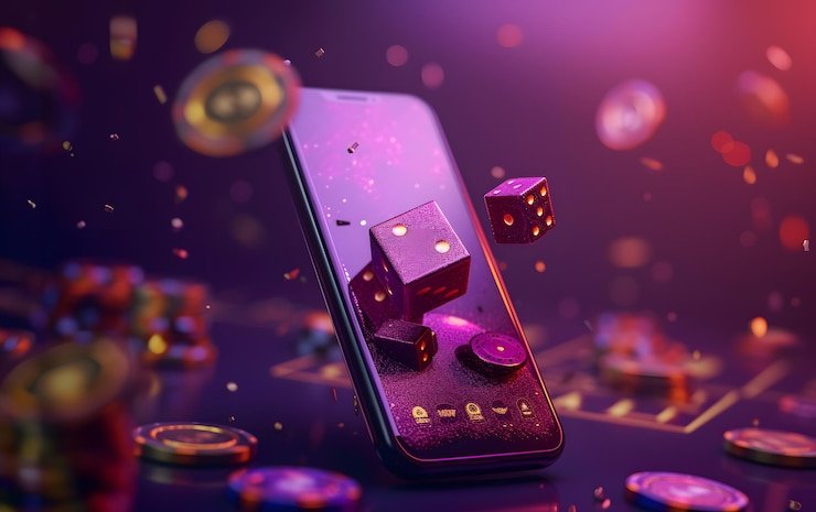 Tampilan layar permainan Diamond Empire di angkasa123 dengan gulungan berkilau dan simbol perhiasan